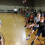 Basketball camp shuffle drills at summer camp in Michigan