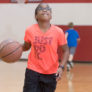basketball camper driving to the hoop at camp
