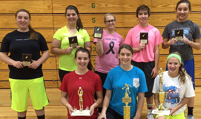Indiana basketball camp girls with their prizes