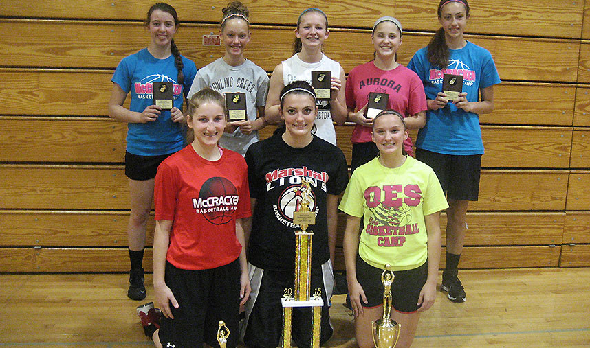 Basketball campers having fun at camp in Indiana