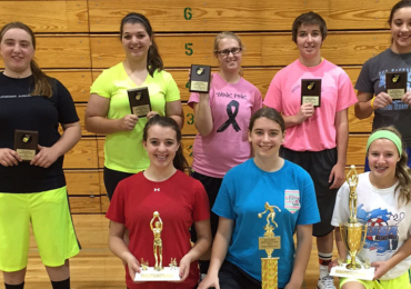 Indiana basketball camp girls with their prizes
